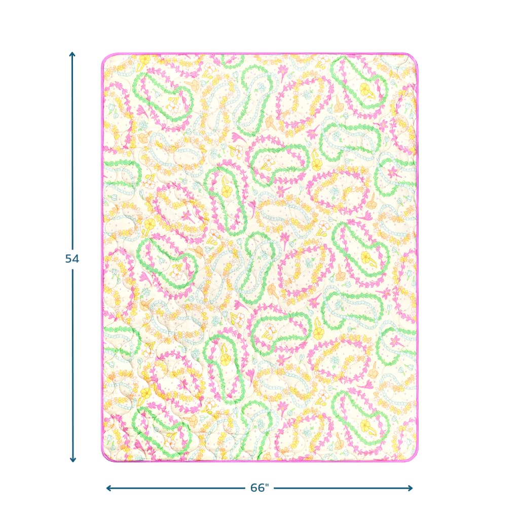 Lei Day In Sand Quilted Bamboo Blanket