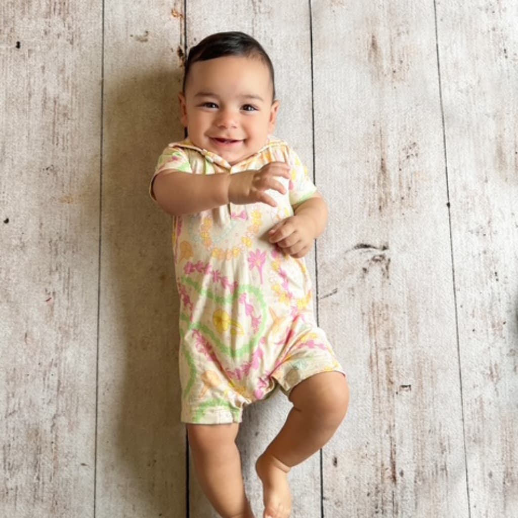 Lei Day in Sand Polo Bamboo Romper
