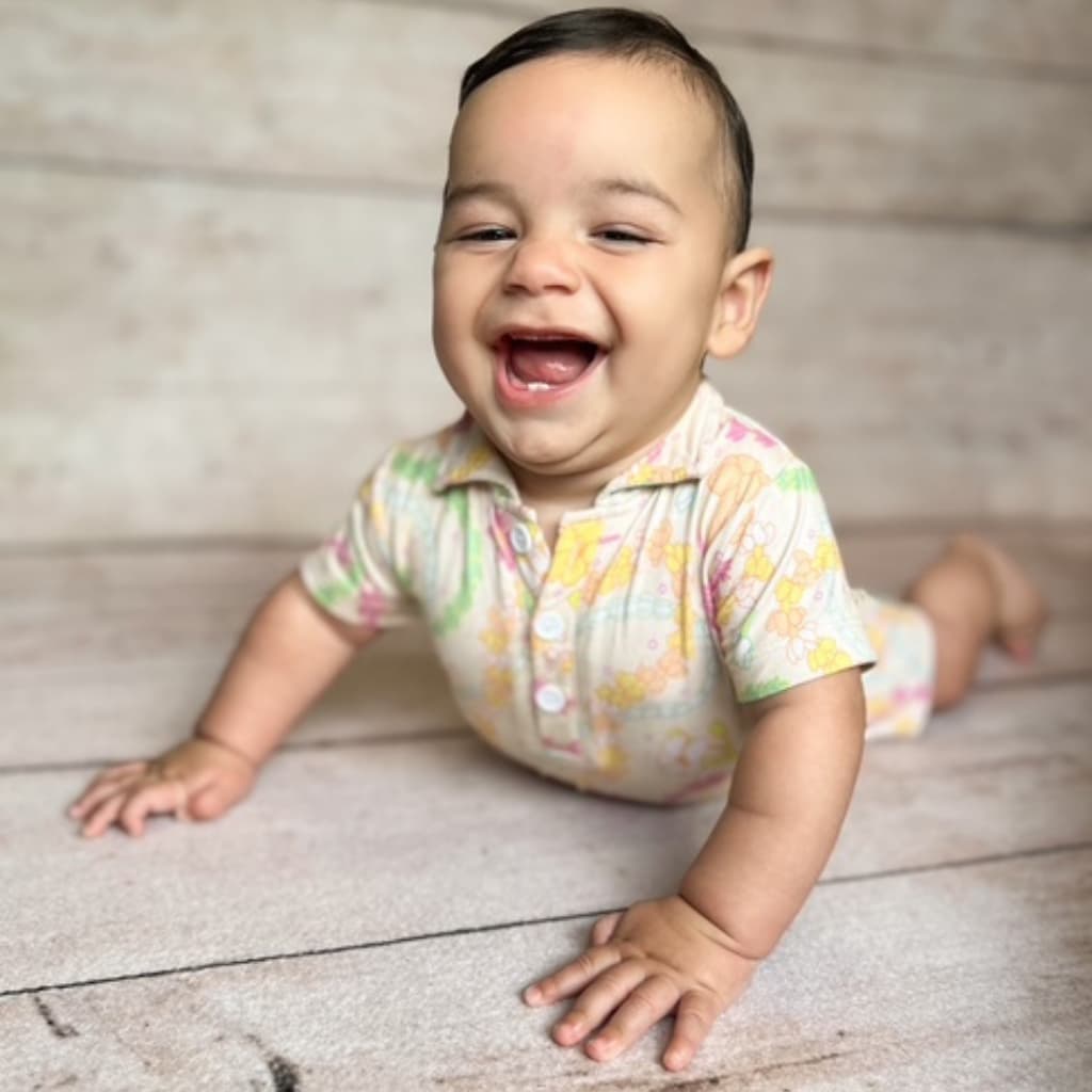 Lei Day in Sand Polo Bamboo Romper