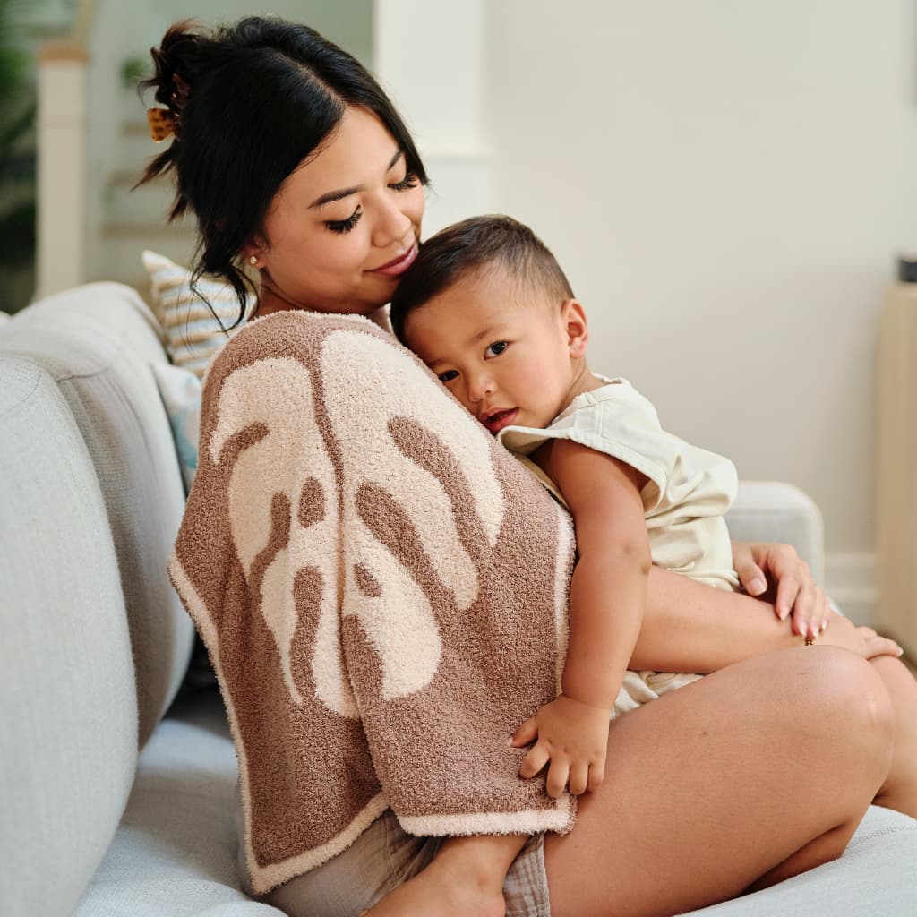 Mocha Monstera Mini Bliss Blanket