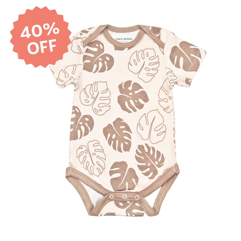 Mocha Monstera Bamboo Onesie