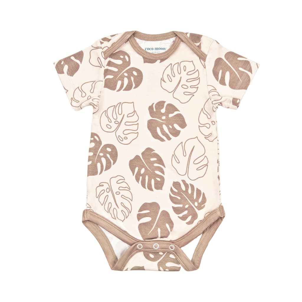 Mocha Monstera Bamboo Onesie