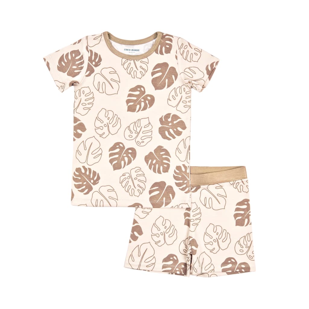 Mocha Monstera Short Bamboo Pajamas
