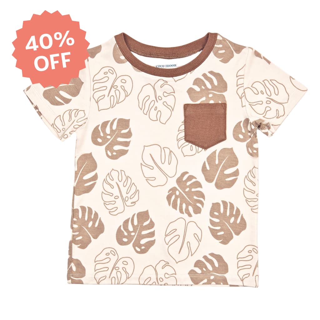 Mocha Monstera Bamboo Tee