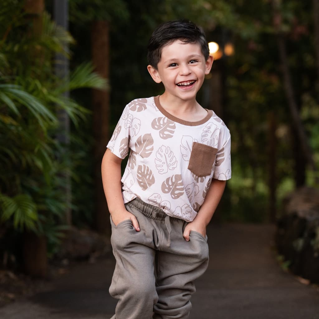 Mocha Monstera Bamboo Tee