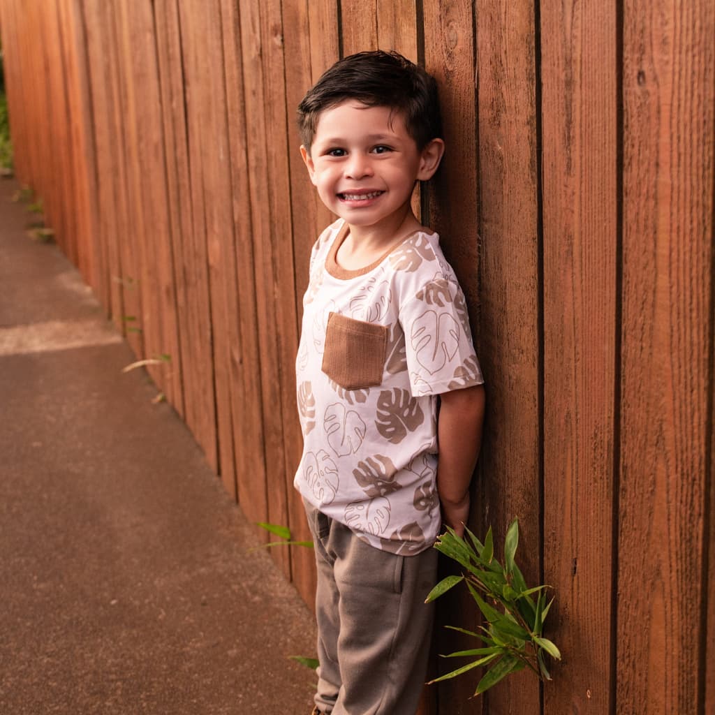 Mocha Monstera Bamboo Tee