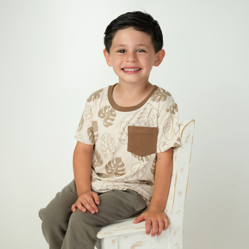 Mocha Monstera Bamboo Tee