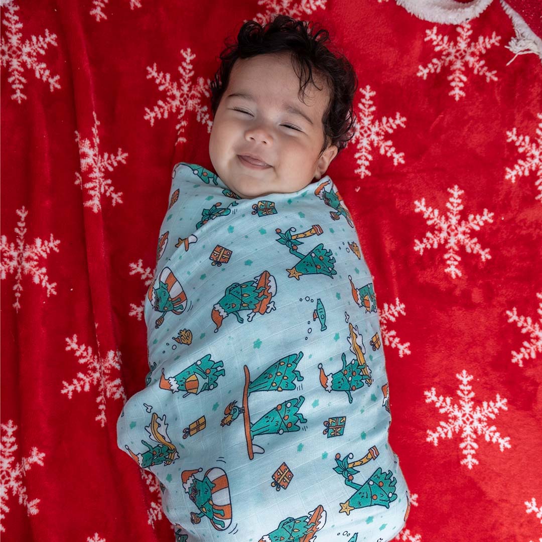 Mistle-Toes On The Nose Muslin Swaddle Blanket