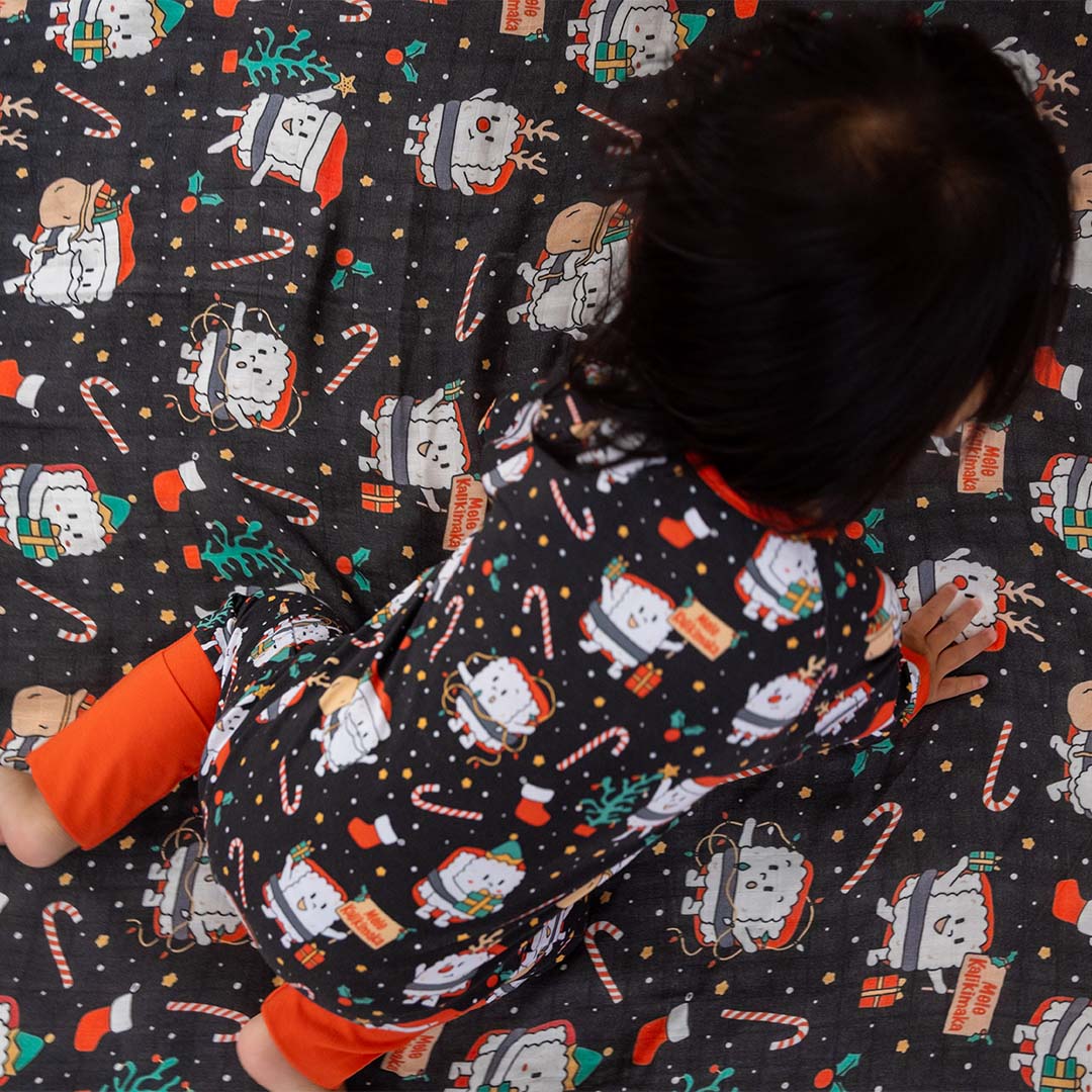 Merry Musubi Muslin Swaddle Blanket