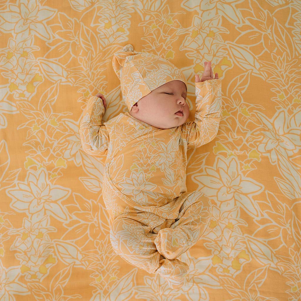 ʻOlena Bamboo Newborn Coverall
