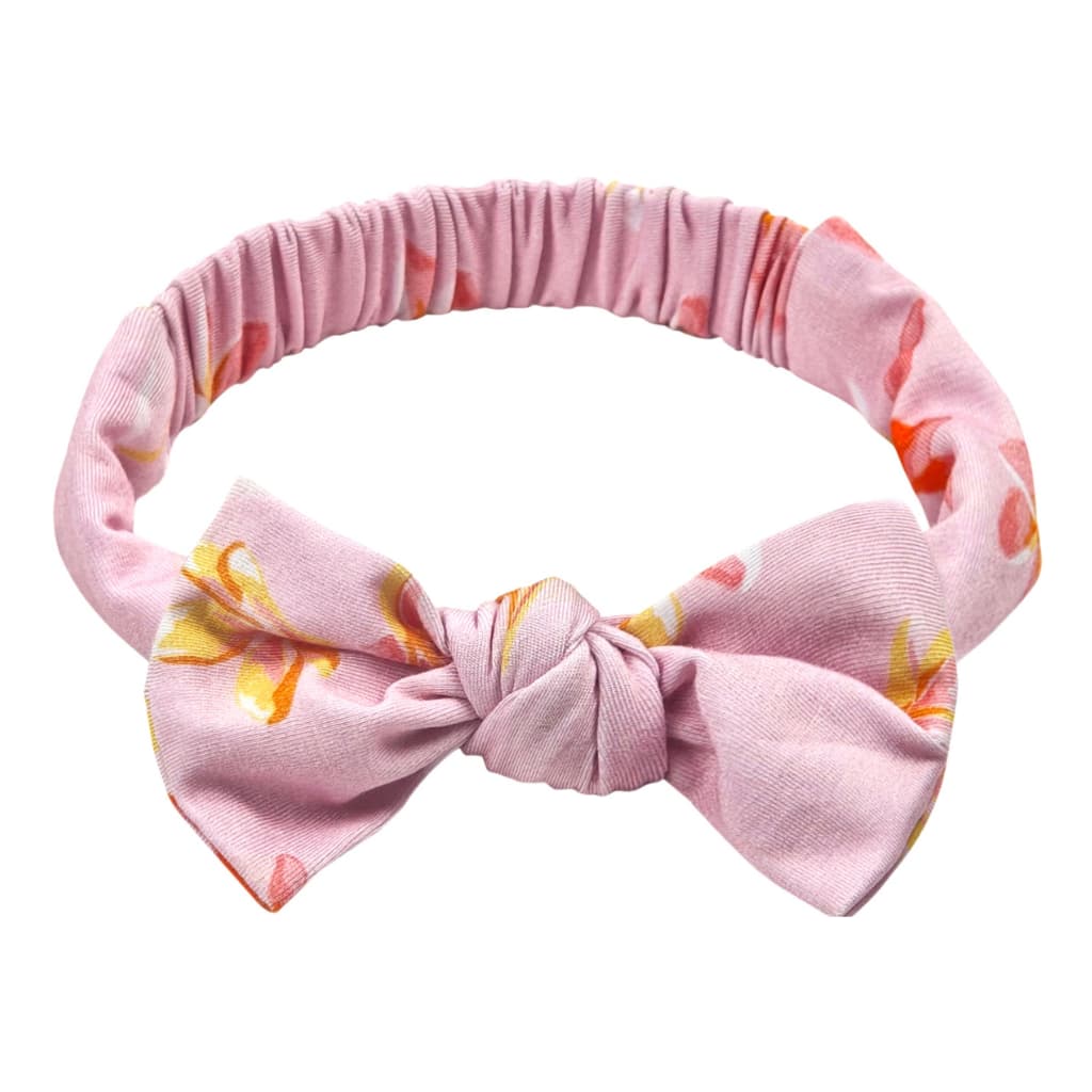 Plumeria Honey Bamboo Bow Headband