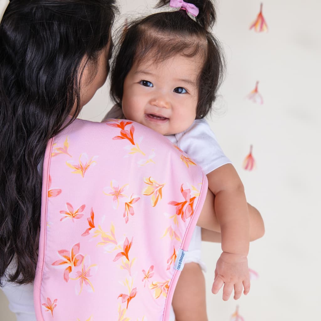 Plumeria Honey Burp Cloth