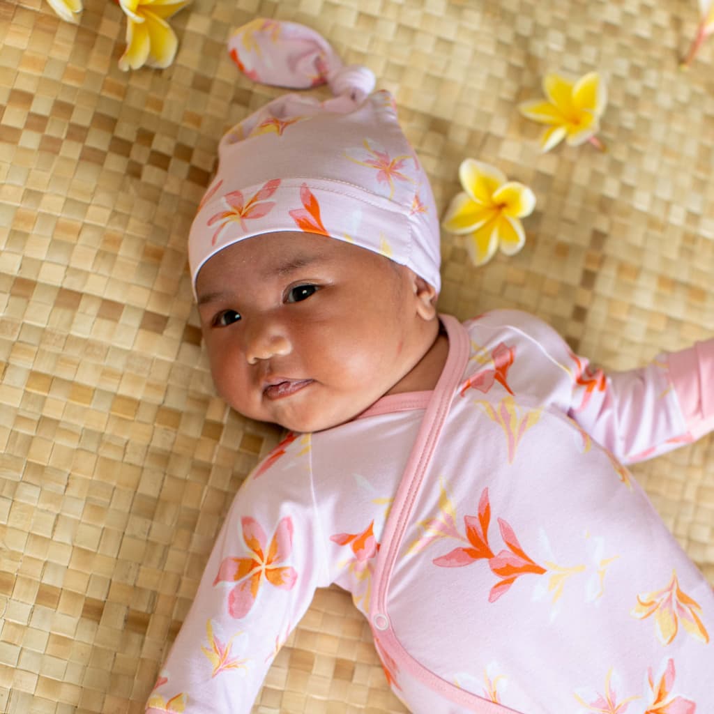 Plumeria Honey Bamboo Knotted Hat