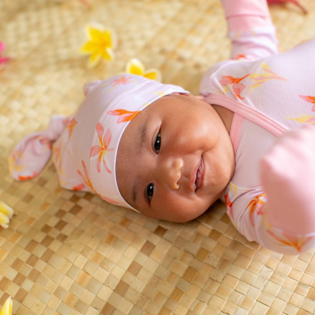 Plumeria Honey Bamboo Knotted Hat