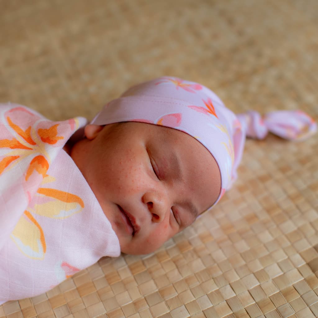 Plumeria Honey Bamboo Knotted Hat