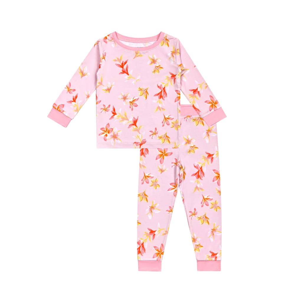 Plumeria Honey Long Bamboo Pajamas