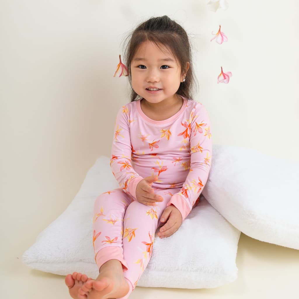 Plumeria Honey Long Bamboo Pajamas