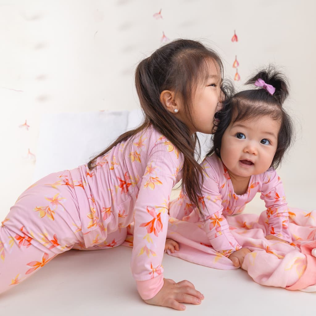 Plumeria Honey Long Bamboo Pajamas