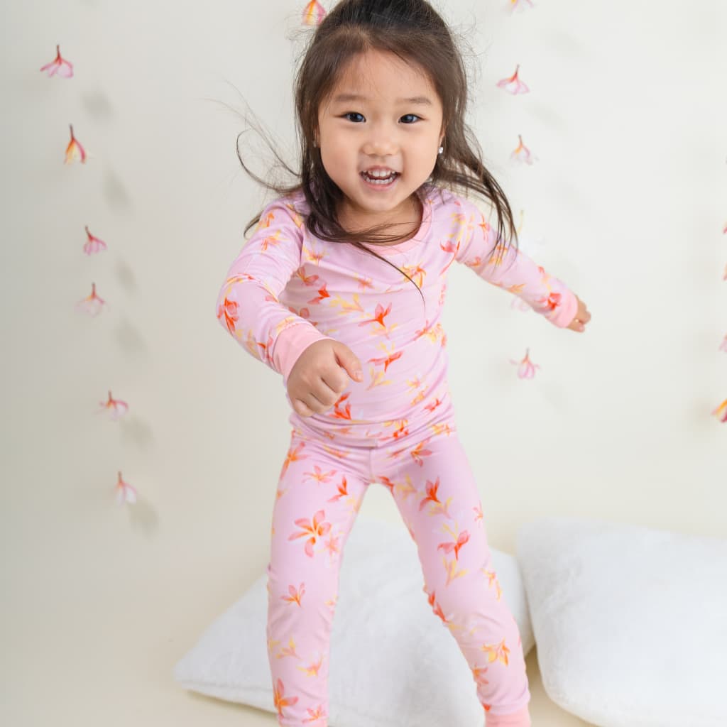 Plumeria Honey Long Bamboo Pajamas