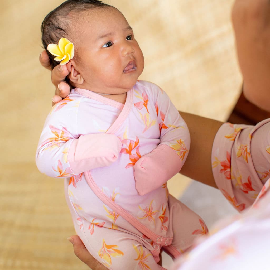 Plumeria Honey Bamboo Newborn Coverall