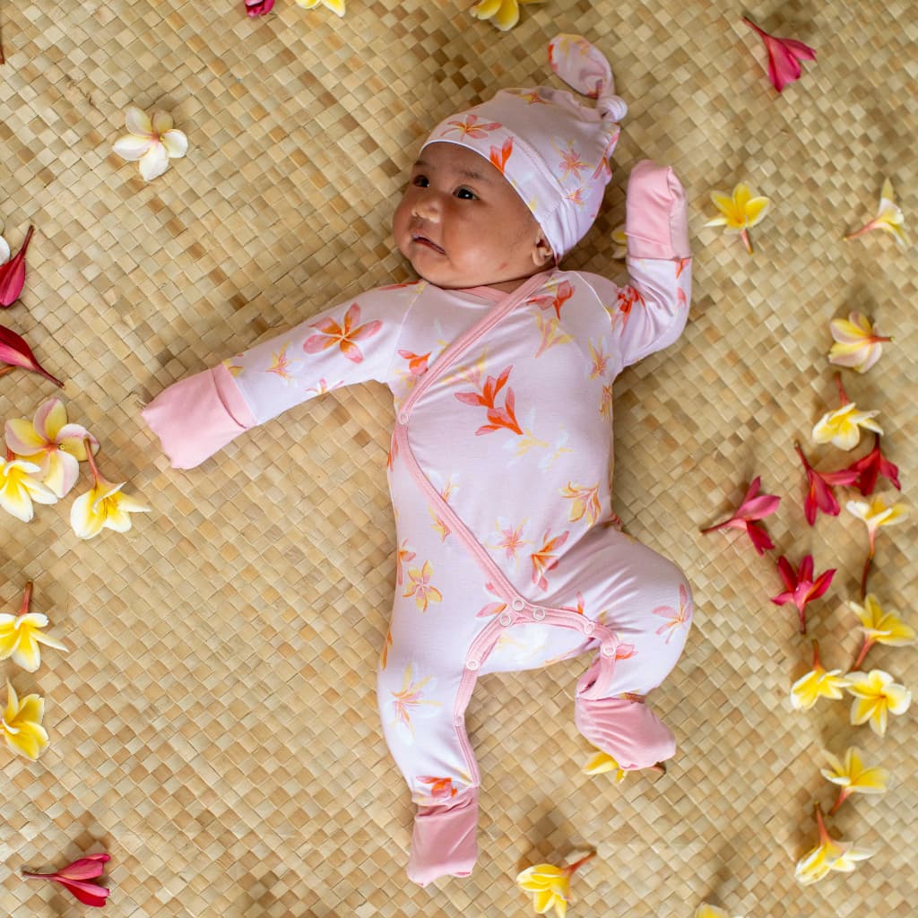 Plumeria Honey Bamboo Newborn Coverall