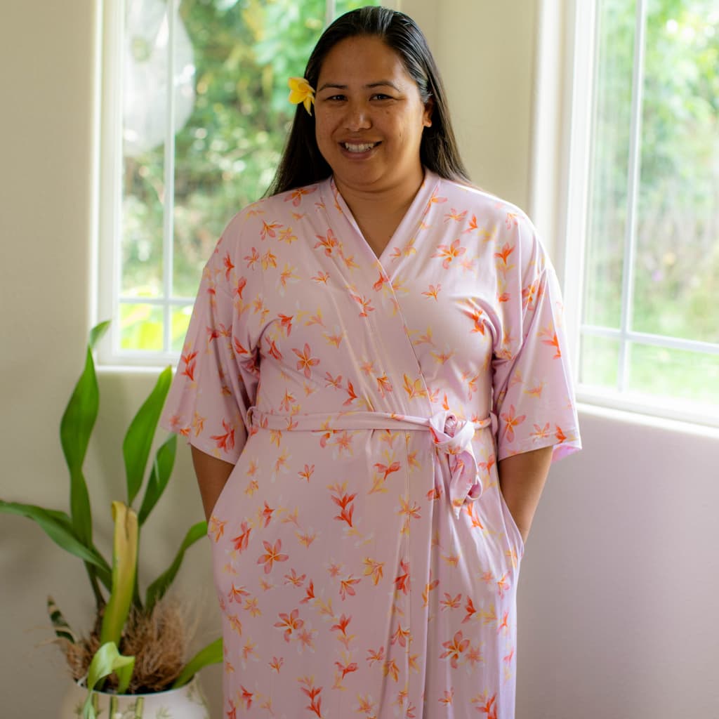 Plumeria Honey Bamboo Mama Robe