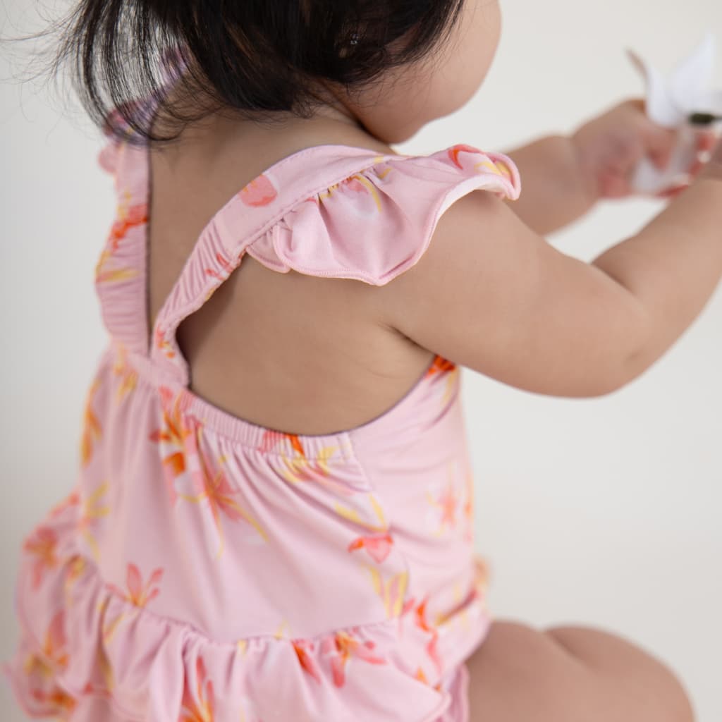 Plumeria Honey Bamboo Ruffle Romper