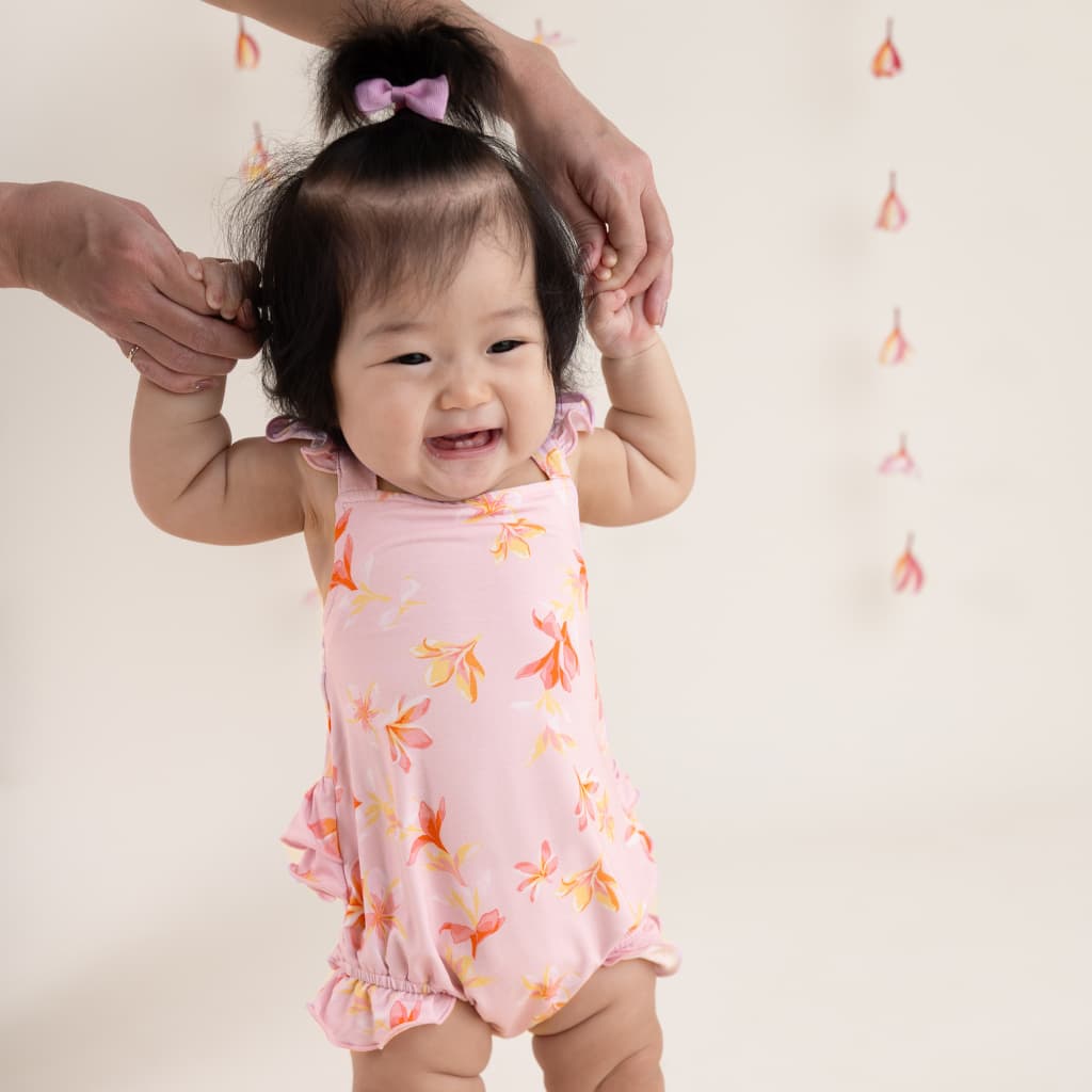 Plumeria Honey Bamboo Ruffle Romper