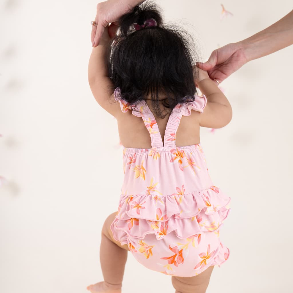 Plumeria Honey Bamboo Ruffle Romper