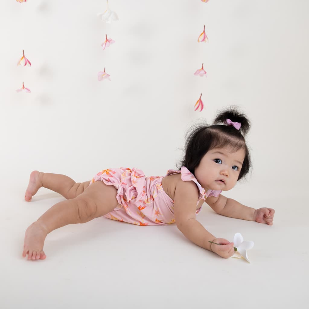 Plumeria Honey Bamboo Ruffle Romper
