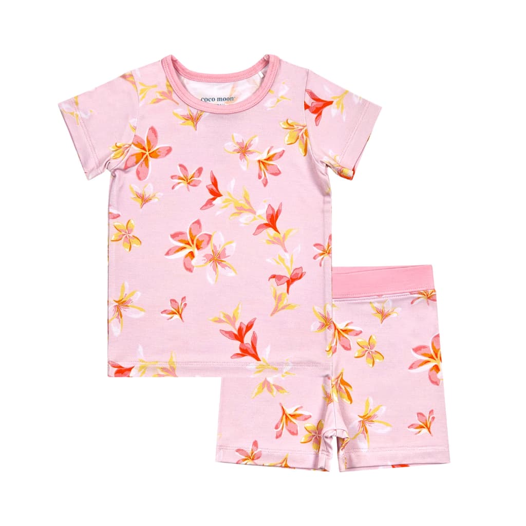 Plumeria Honey Short Bamboo Pajamas