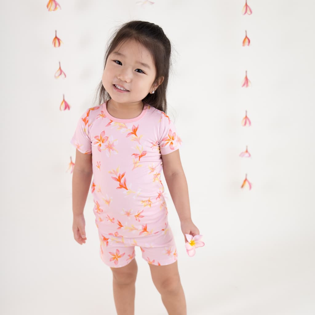 Plumeria Honey Short Bamboo Pajamas