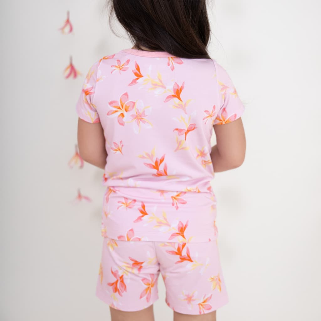 Plumeria Honey Short Bamboo Pajamas