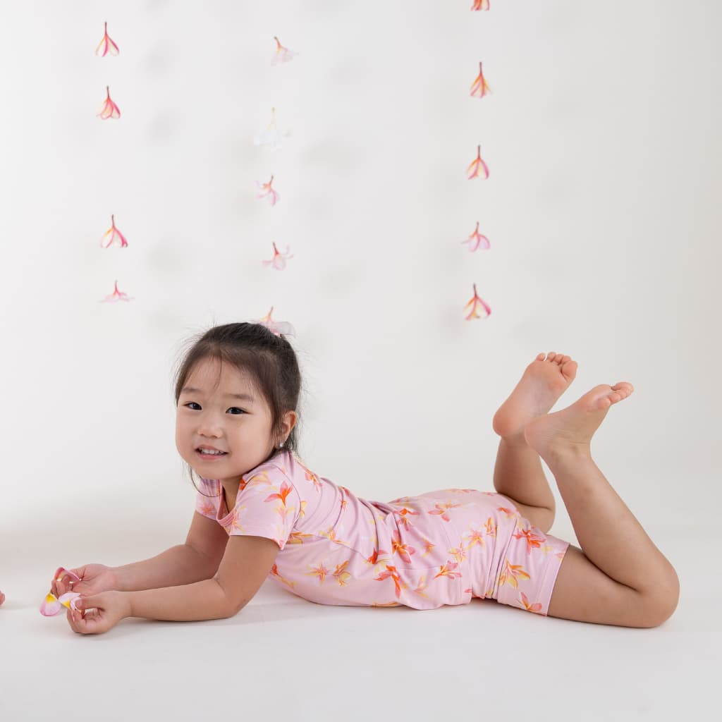 Plumeria Honey Short Bamboo Pajamas