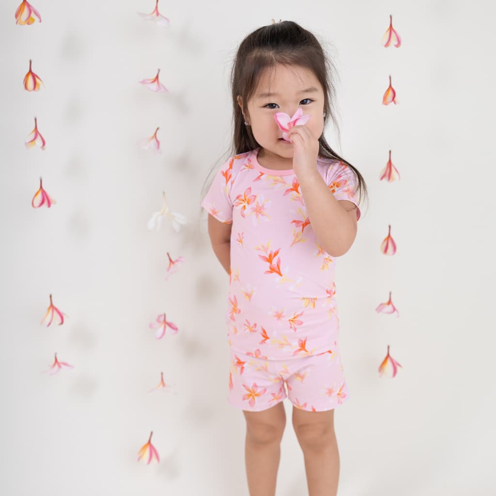 Plumeria Honey Short Bamboo Pajamas