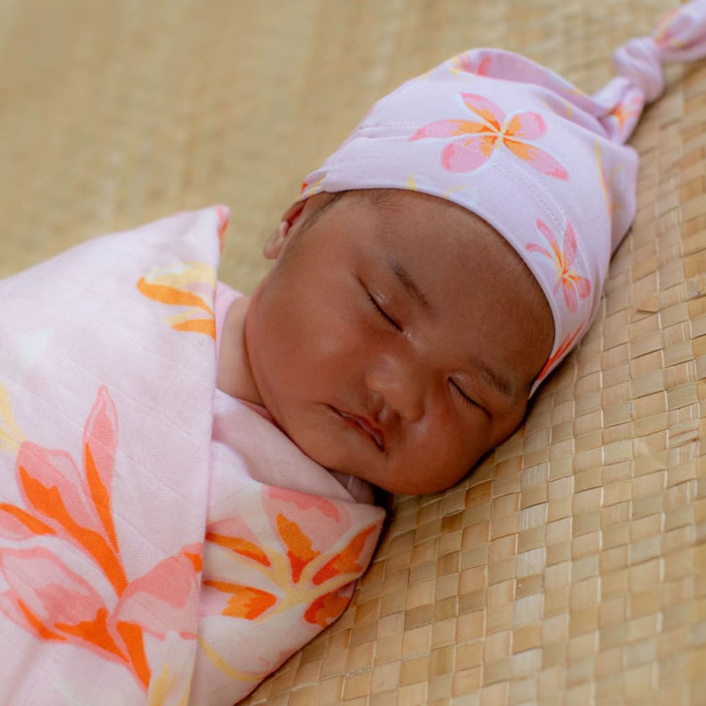 Plumeria Honey Muslin Swaddle Blanket