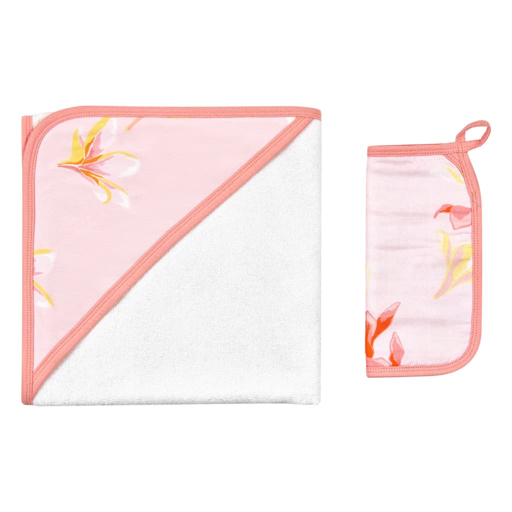 Plumeria Honey Hooded Towel Set