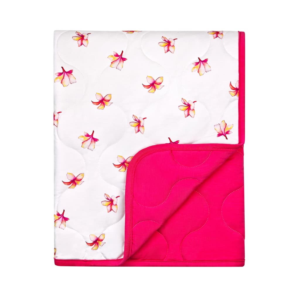Plumeria Quilted Bamboo Blanket