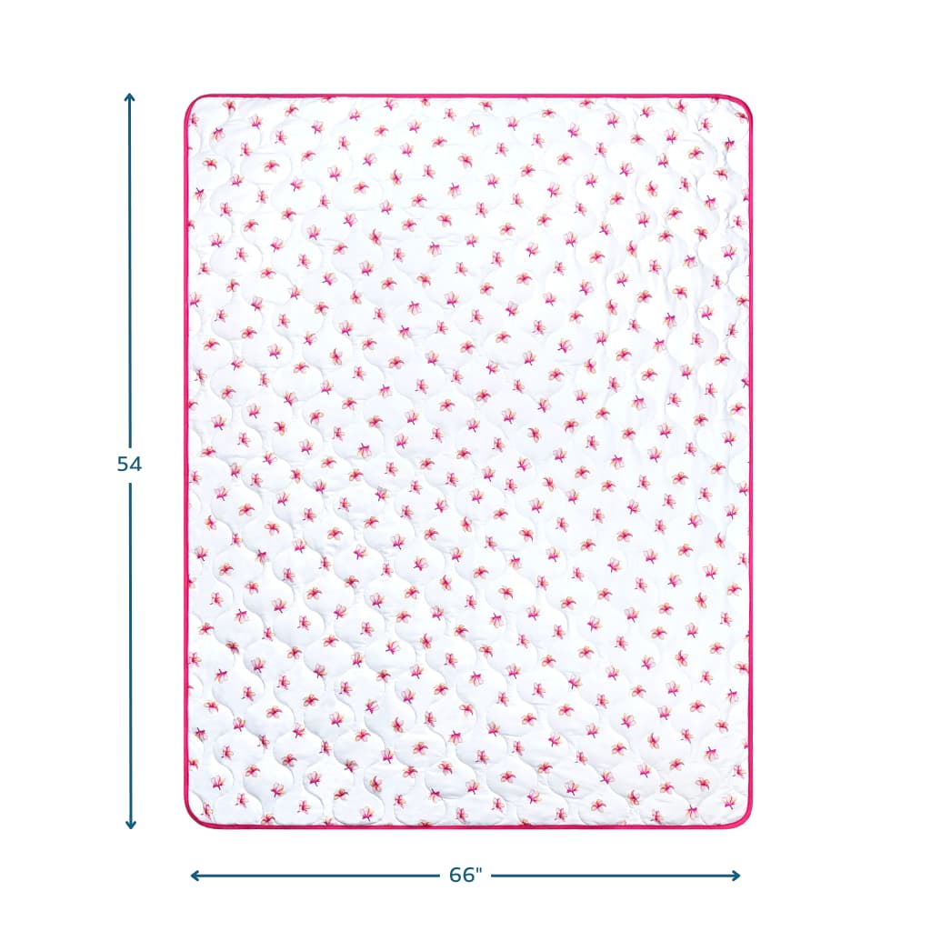 Plumeria Quilted Bamboo Blanket