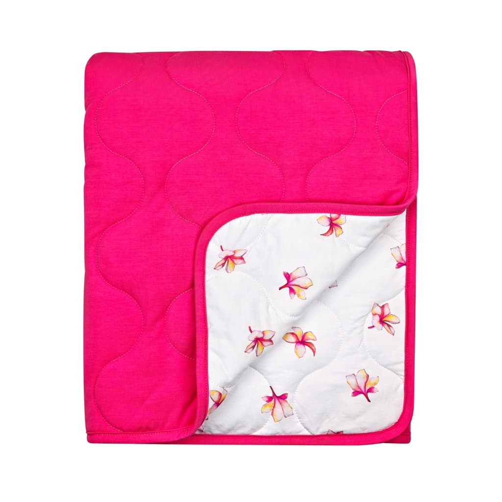Plumeria Quilted Bamboo Blanket