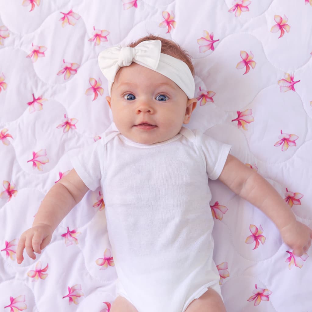 Plumeria Quilted Bamboo Blanket