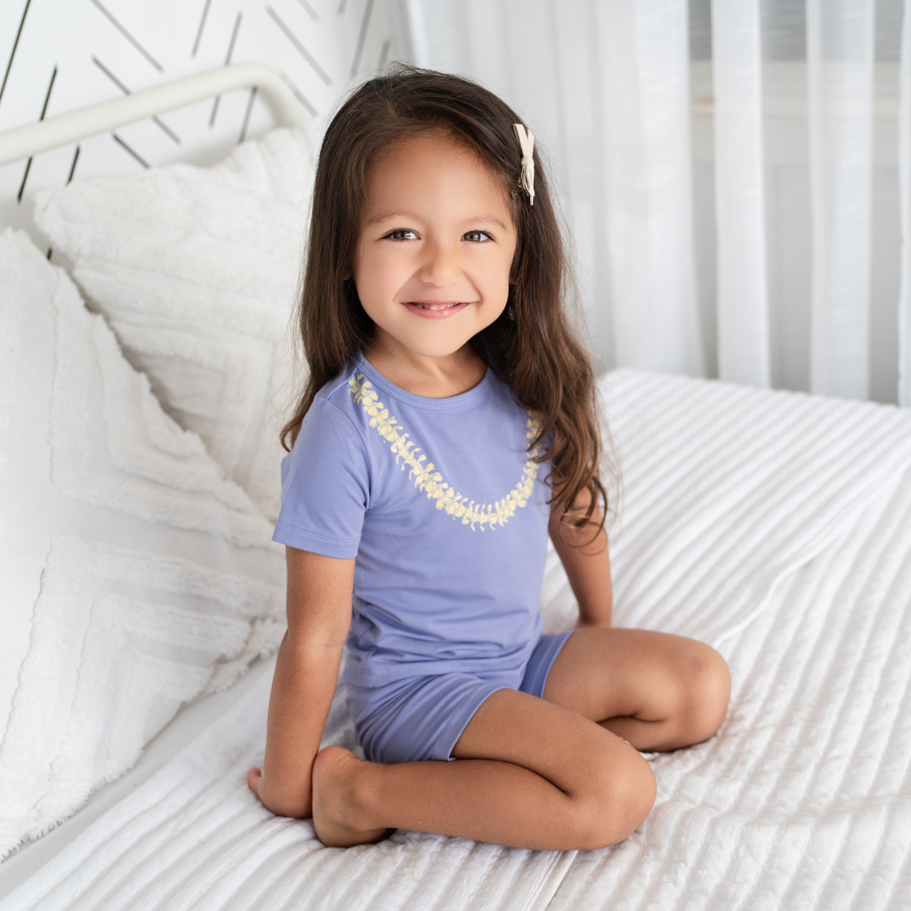 Lei Pua Kenikeni Short Bamboo Pajamas