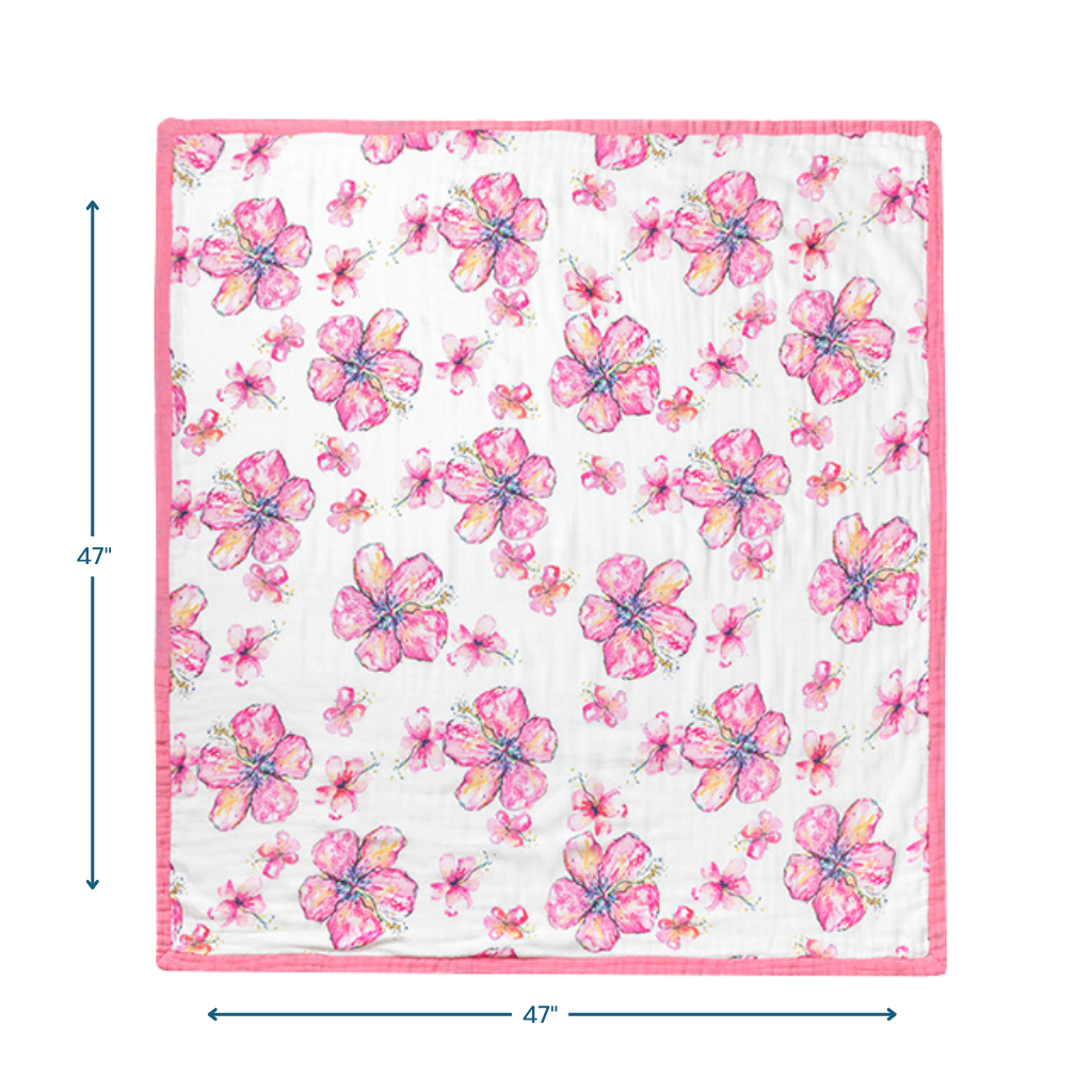 Hibiscus Kiss Baby Quilt
