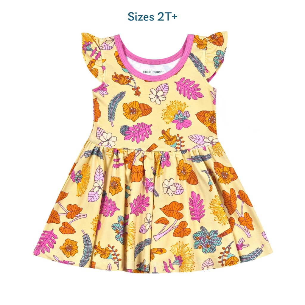 Roots & Blooms Bamboo Flutter Sleeve Dress