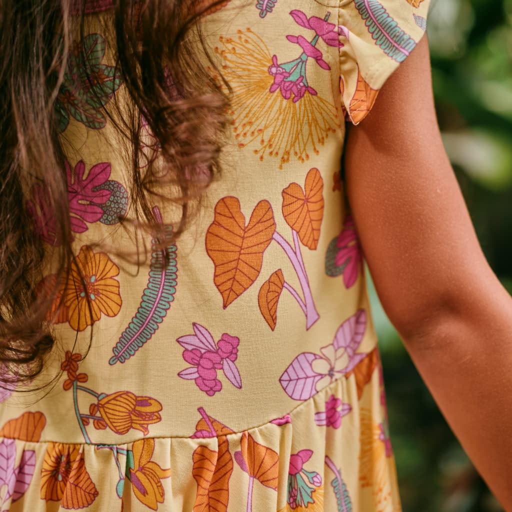Roots & Blooms Bamboo Flutter Sleeve Dress