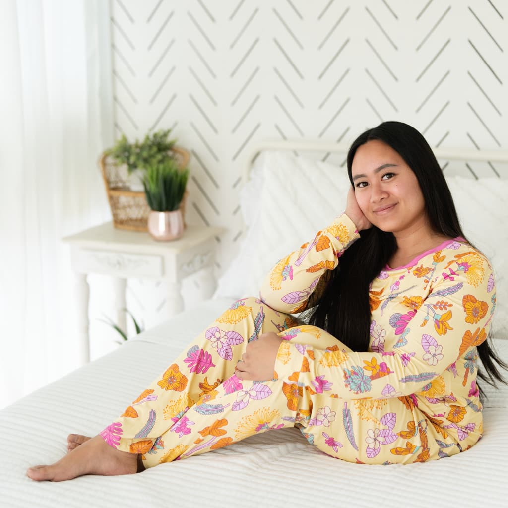 Roots & Blooms Women's Long Bamboo Pajamas