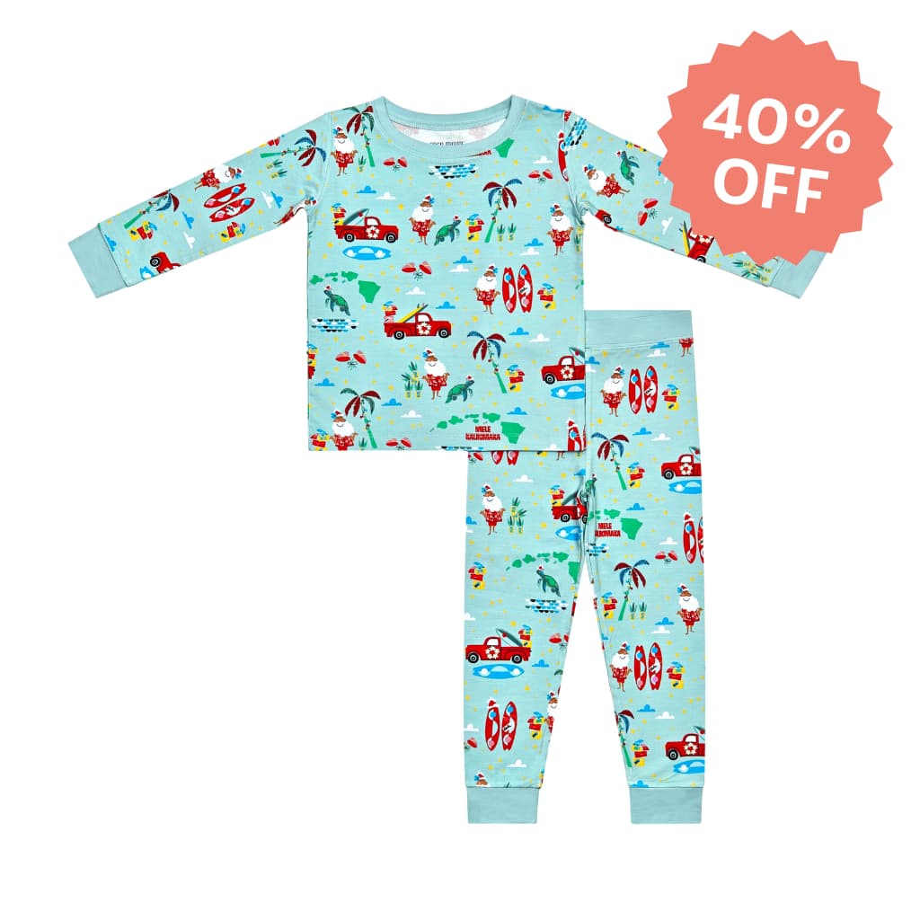 Surfing In An Island Wonderland Long Bamboo Pajamas