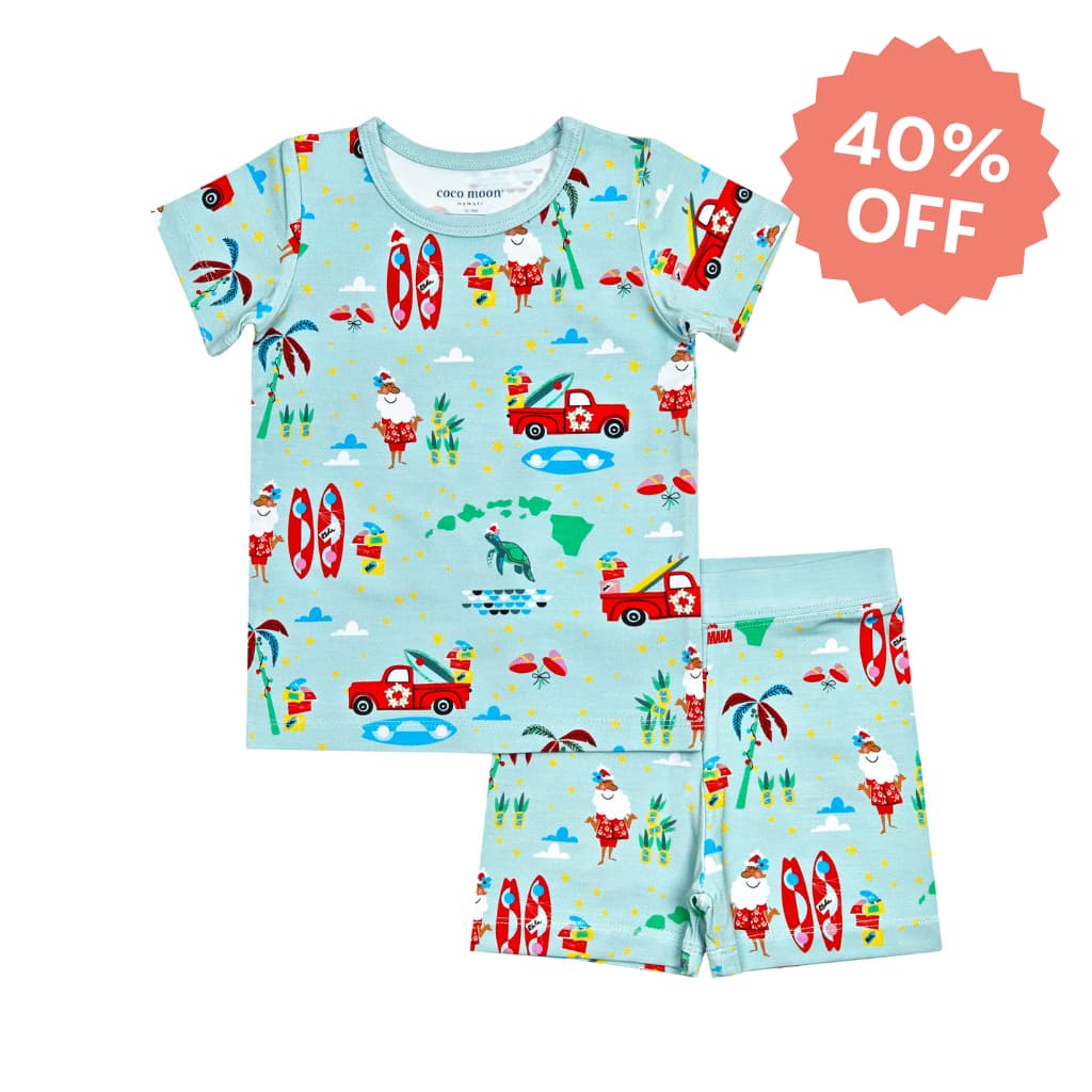 Surfing In An Island Wonderland Short Bamboo Pajamas