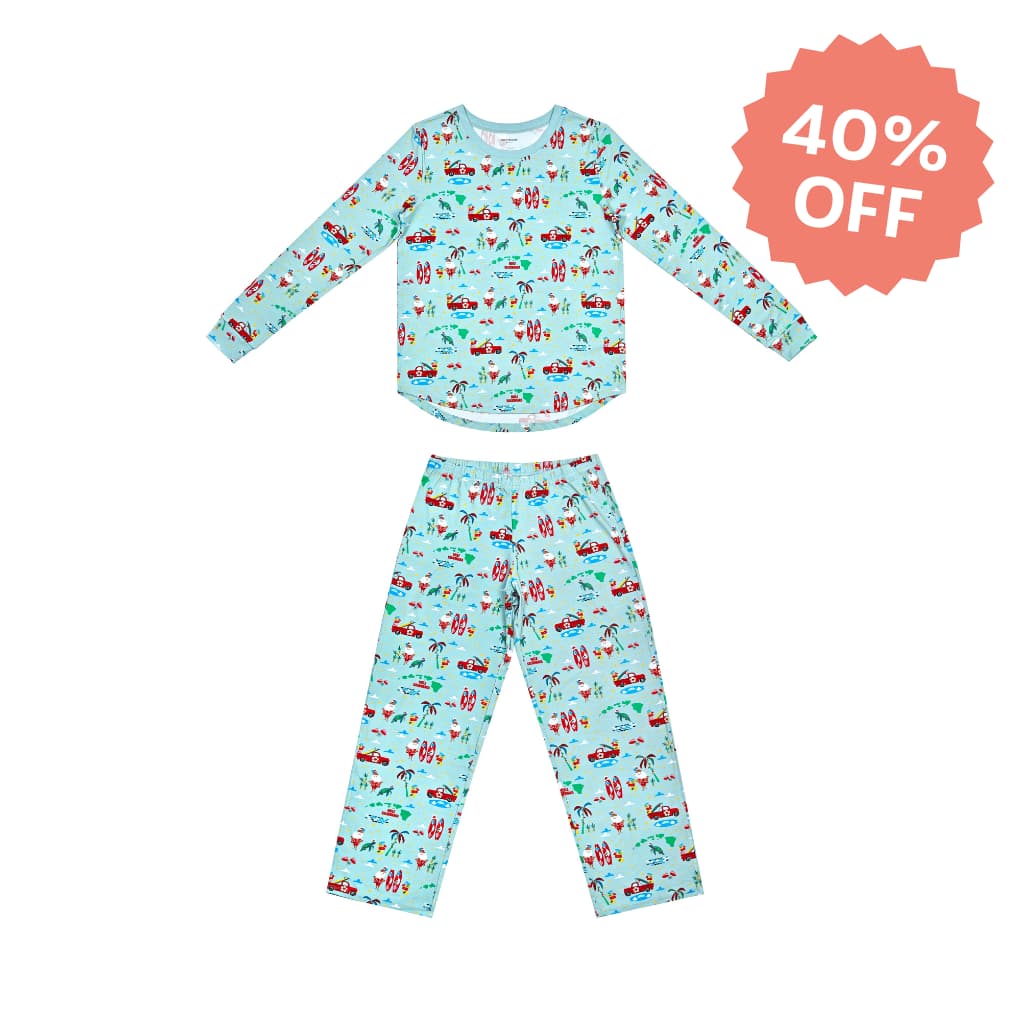 Surfing In An Island Wonderland Women's Long Bamboo Pajamas