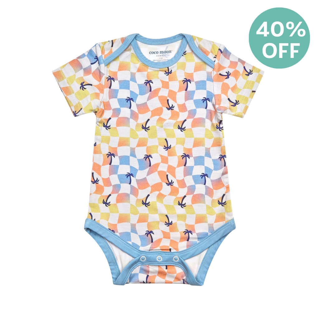 Sunset Checker Bamboo Onesie